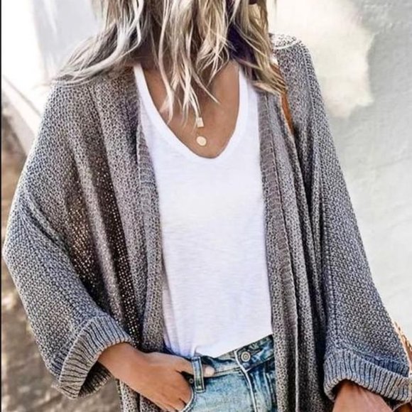 Sweaters - ONLY 1 LEFT! Dark Gray Sweater Cardigan